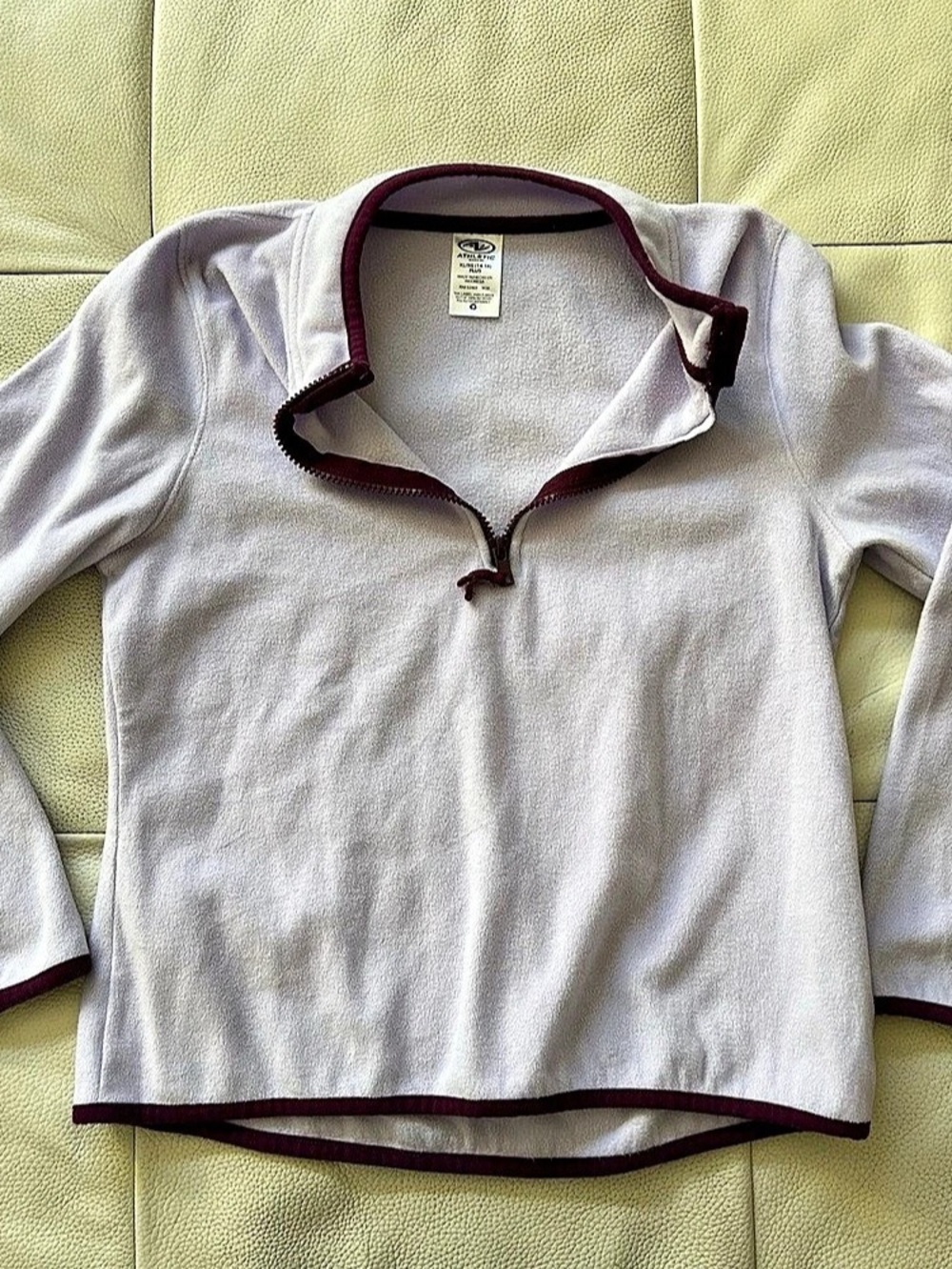 Girls Light Purple Quarter-Zip Fleece, Size XL 14/16